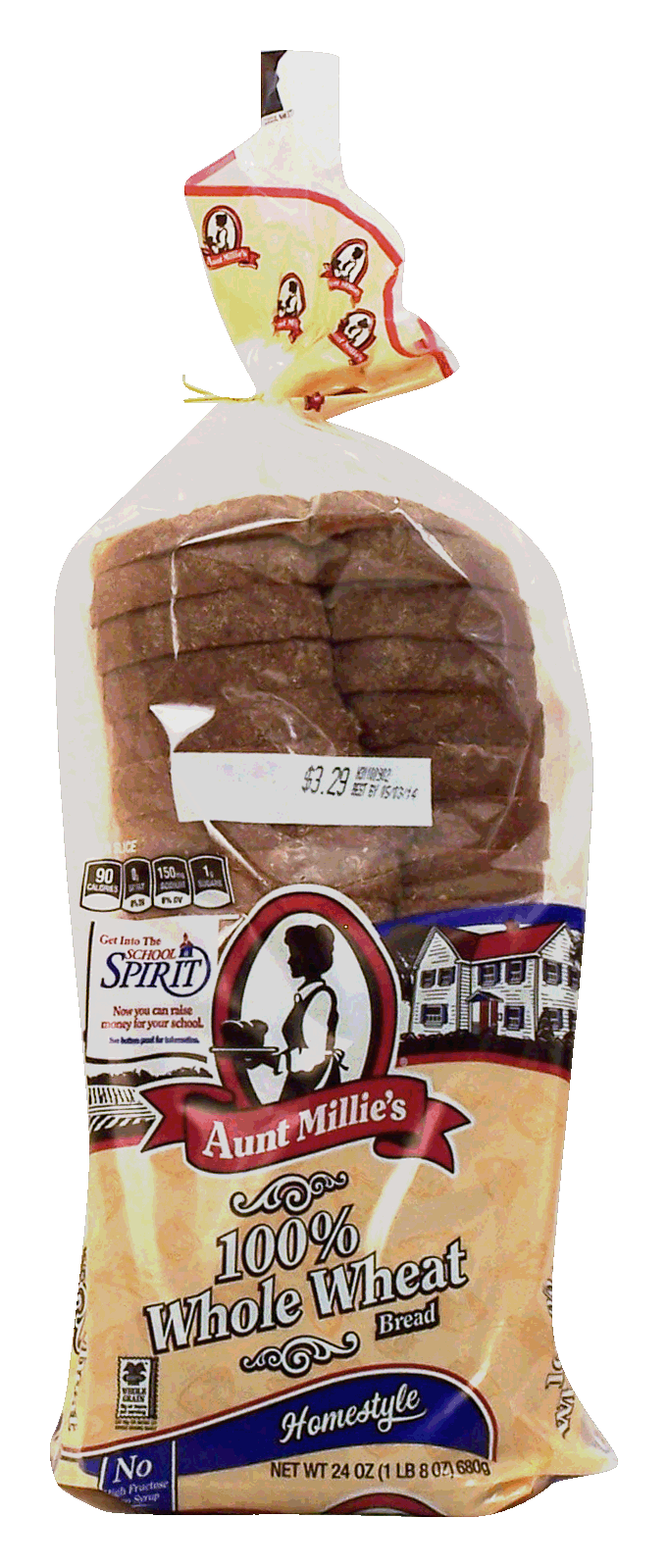 Aunt Millie's Homestyle 100% whole wheat sliced bread loaf Full-Size Picture